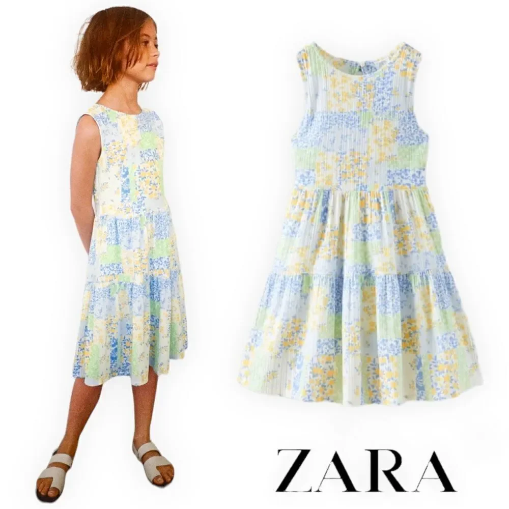 ZARA Kids | Blue | FLORAL PATCHWORK DRESS